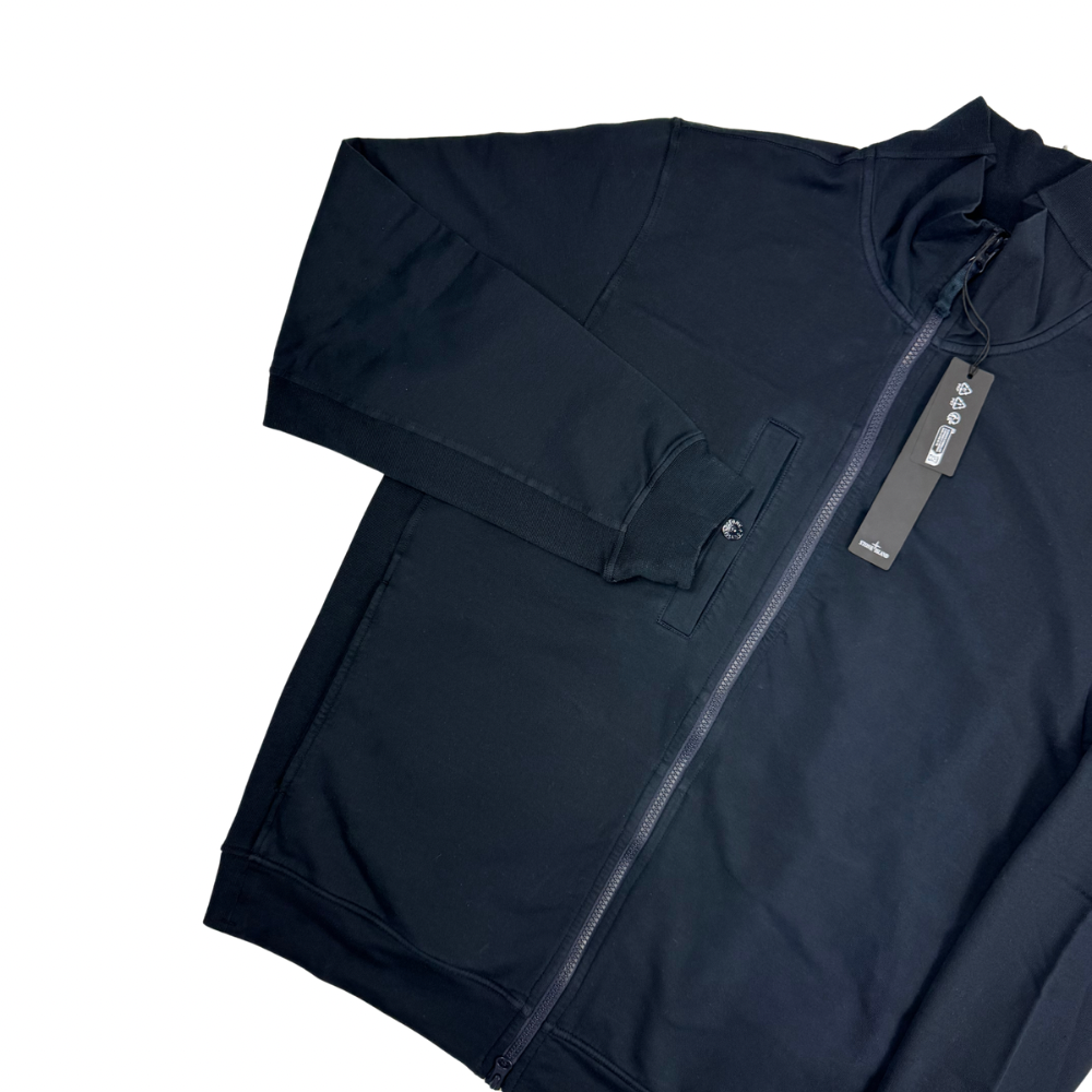 Sudadera Stone Island Ghost con cremallera y bolsillo azul marino - talla L