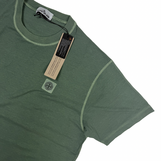 Camiseta Stone Island Garment Dyed Verde manga corta - talla 2XL