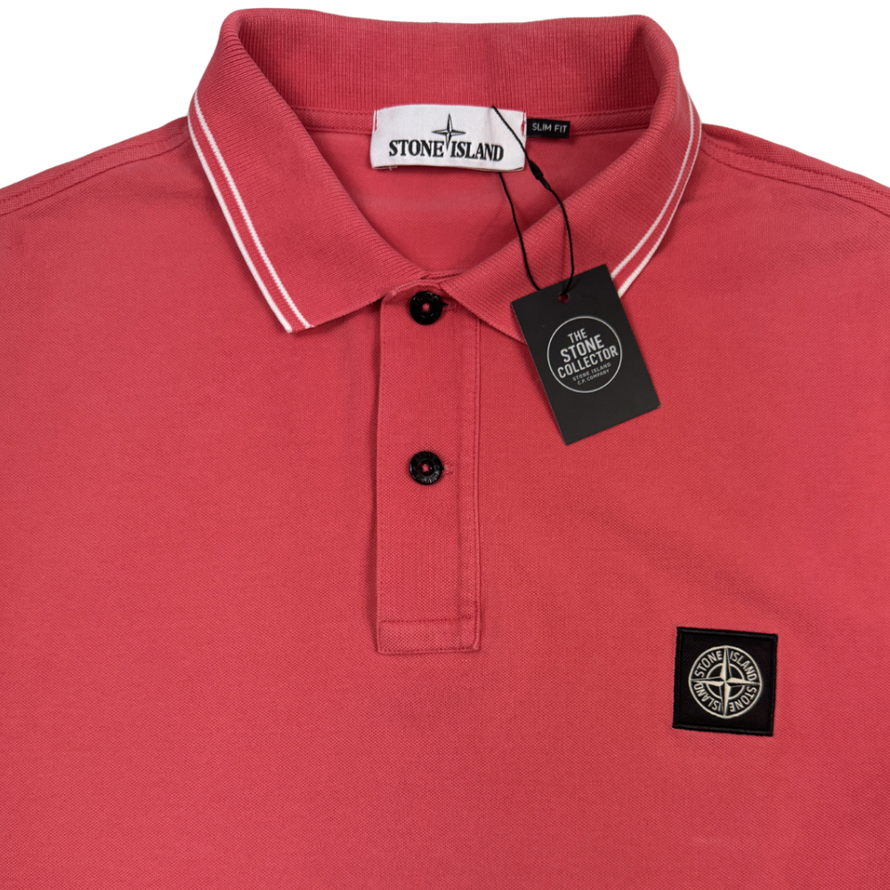 Polo Stone Island Rosa coral Manga corta - talla XL