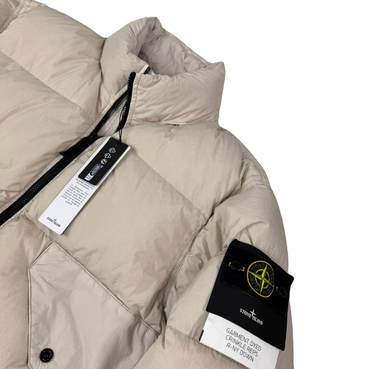 ABRIGO PLUMAS GARMENT DYED CRINKLE REPS R-NY DOWN STONE ISLAND - talla M