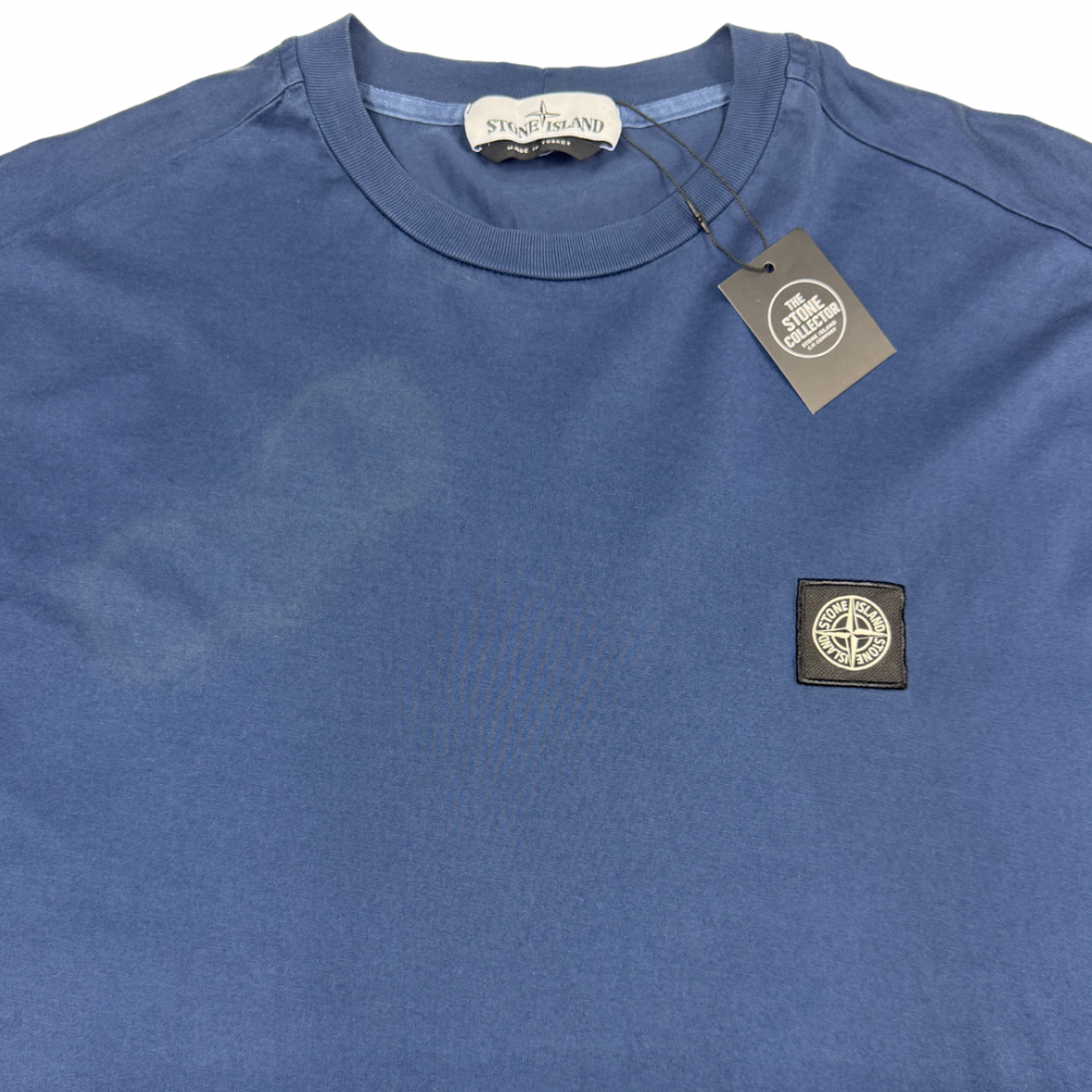 Camiseta Stone Island azul manga corta - talla 2XL