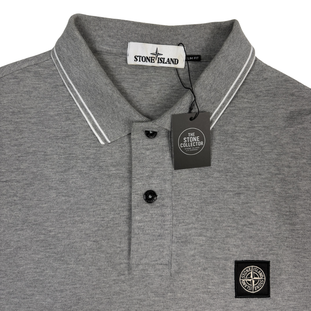 Polo Stone Island gris manga corta - talla 2XL