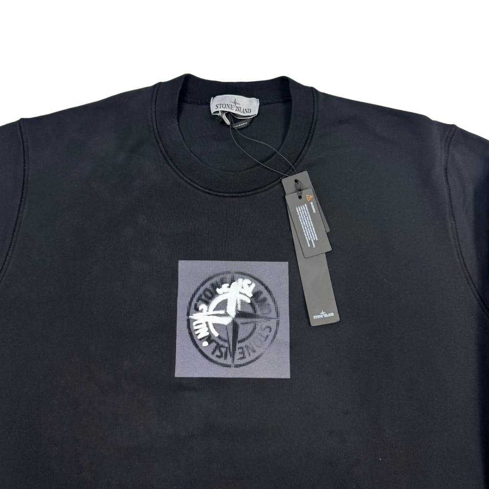 Sudadera cuello redondo Stone Island negra - talla 2XL/3XL