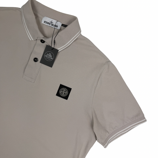 Polo Stone Island Crema manga corta - talla XL