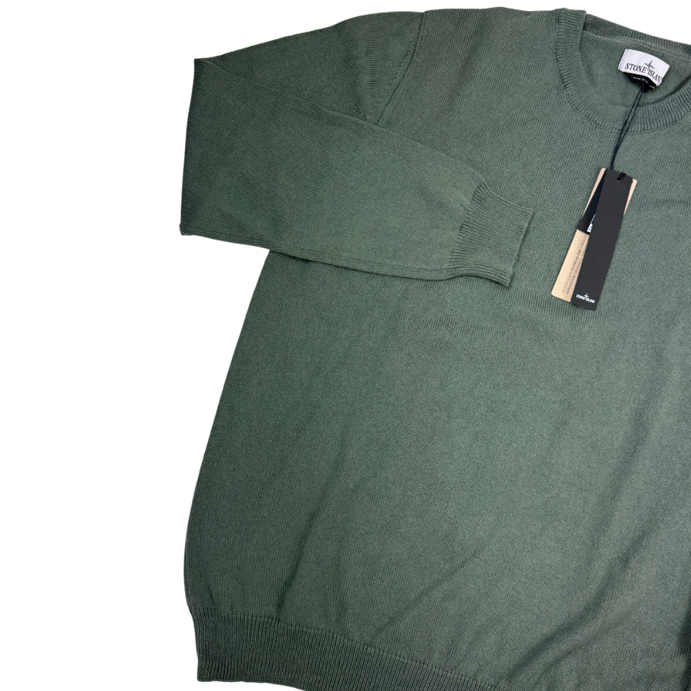 Jersey Stone Island cuello redondo verde oliva - talla XL/2XL/3XL