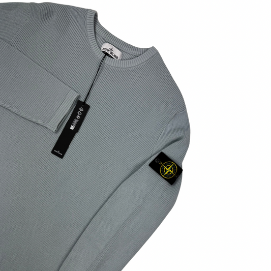 Jersey Stone Island de punto cuello redondo azul hielo - talla XL