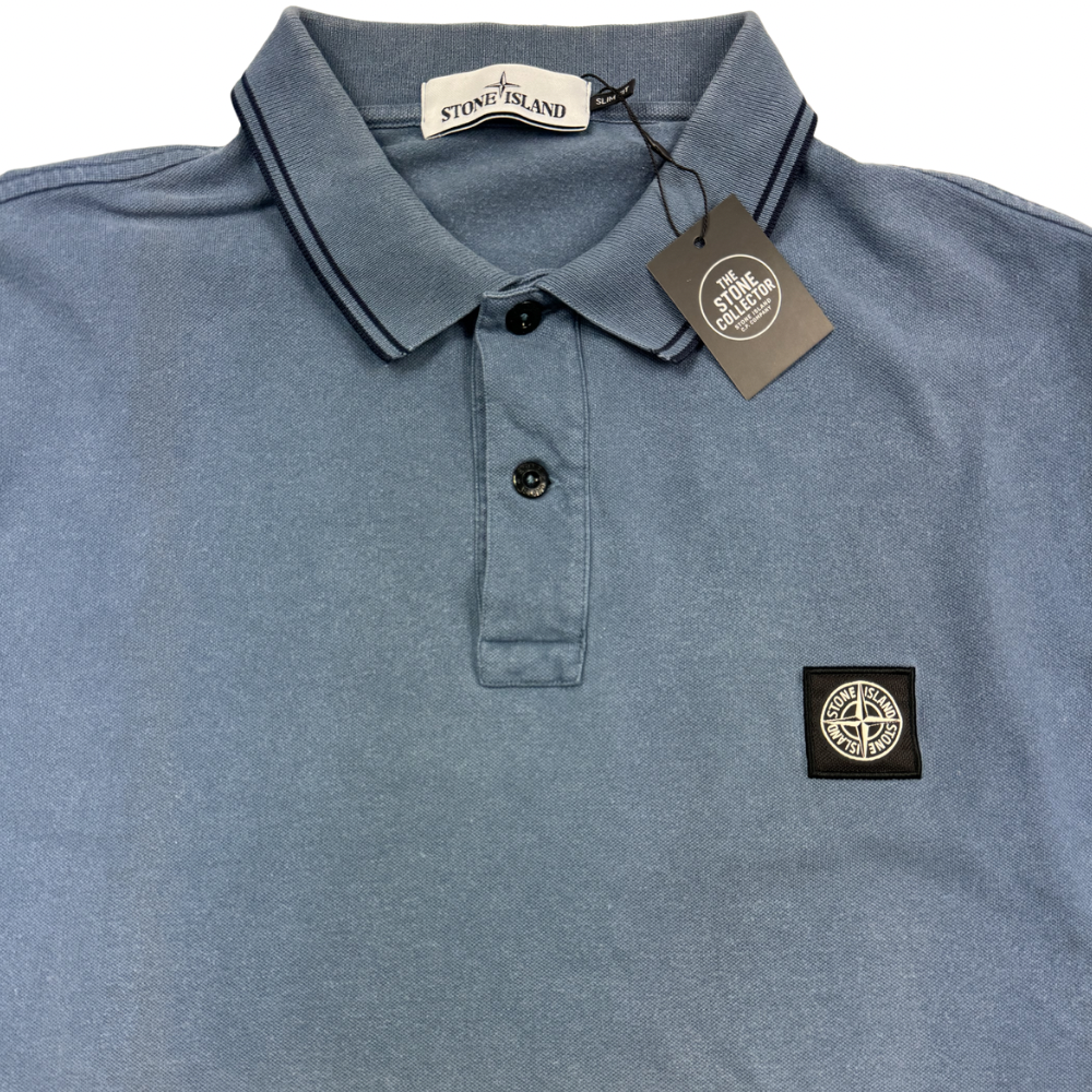 Polo Stone Island azul manga corta- talla 2XL