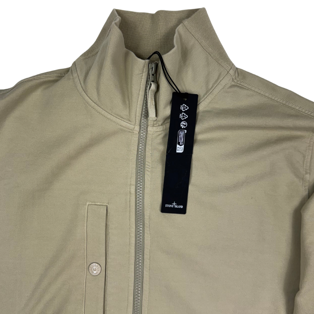 Sudadera Stone Island Ghost con cremallera y bolsillo arena - talla XL