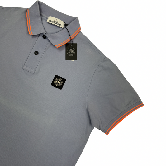 Polo Stone Island gris claro manga corta - talla 2XL