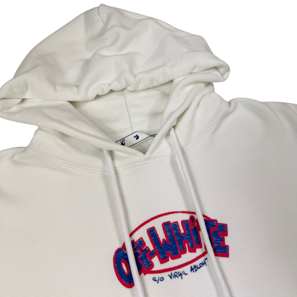 SUDADERA CON CAPUCHA BLANCA OFF WHITE - talla M L