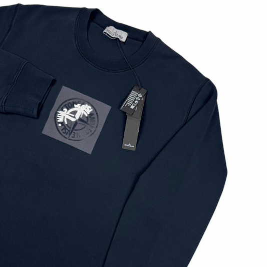 Sudadera cuello redondo Stone Island azul marino - talla 3XL