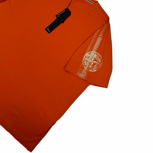 Camiseta Stone Island naranja manga corta - talla 2XL