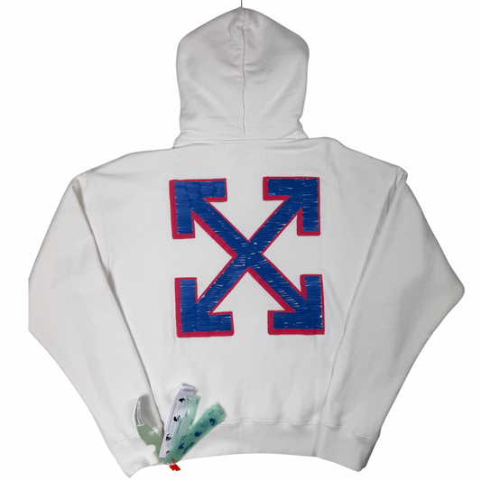 SUDADERA CON CAPUCHA BLANCA OFF WHITE - talla M L