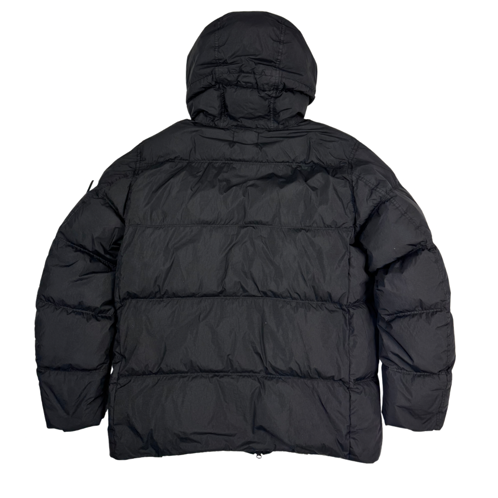 Abrigo Stone Island Garment Dyed Crinkle Reps R-NY Down Negro - talla L