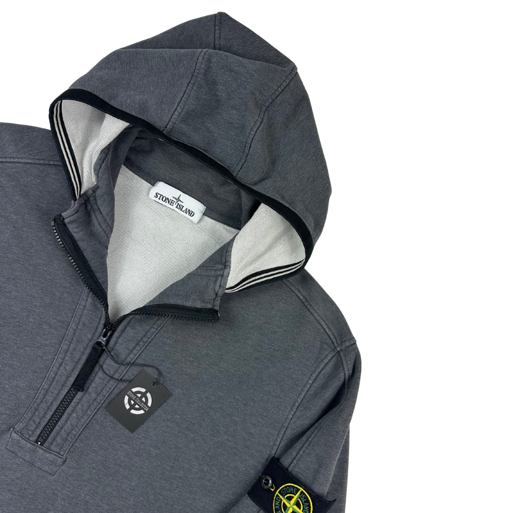 SUDADERA HALF ZIP CON CAPUCHA STONE ISLAND - talla XXL
