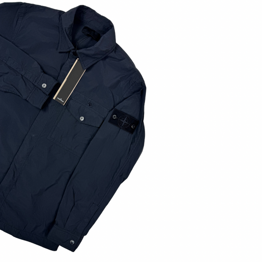 Sobrecamisa Stone Island Ghost con botones azul marino - talla M
