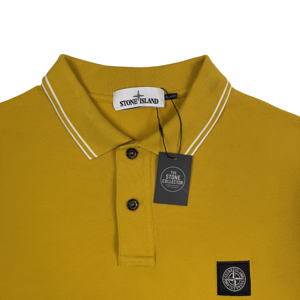 Polo Stone Island mostaza manga corta - talla 2XL