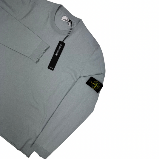Jersey Stone Island cuello redondo azul hielo- talla XL