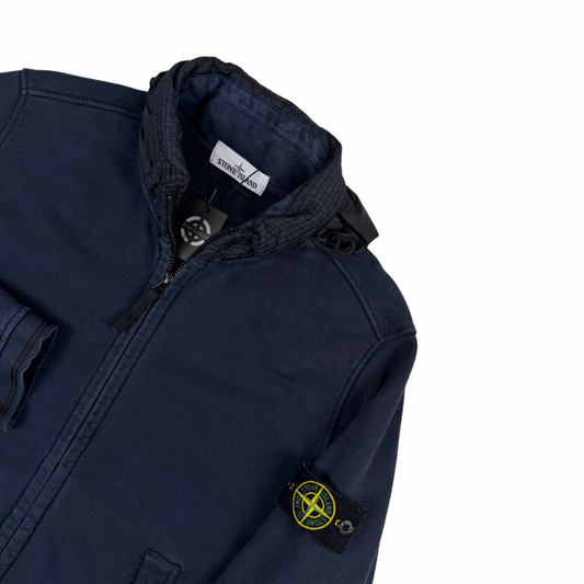 SUDADERA CON CREMALLERA Y GORRO NYLON STONE ISLAND - talla L