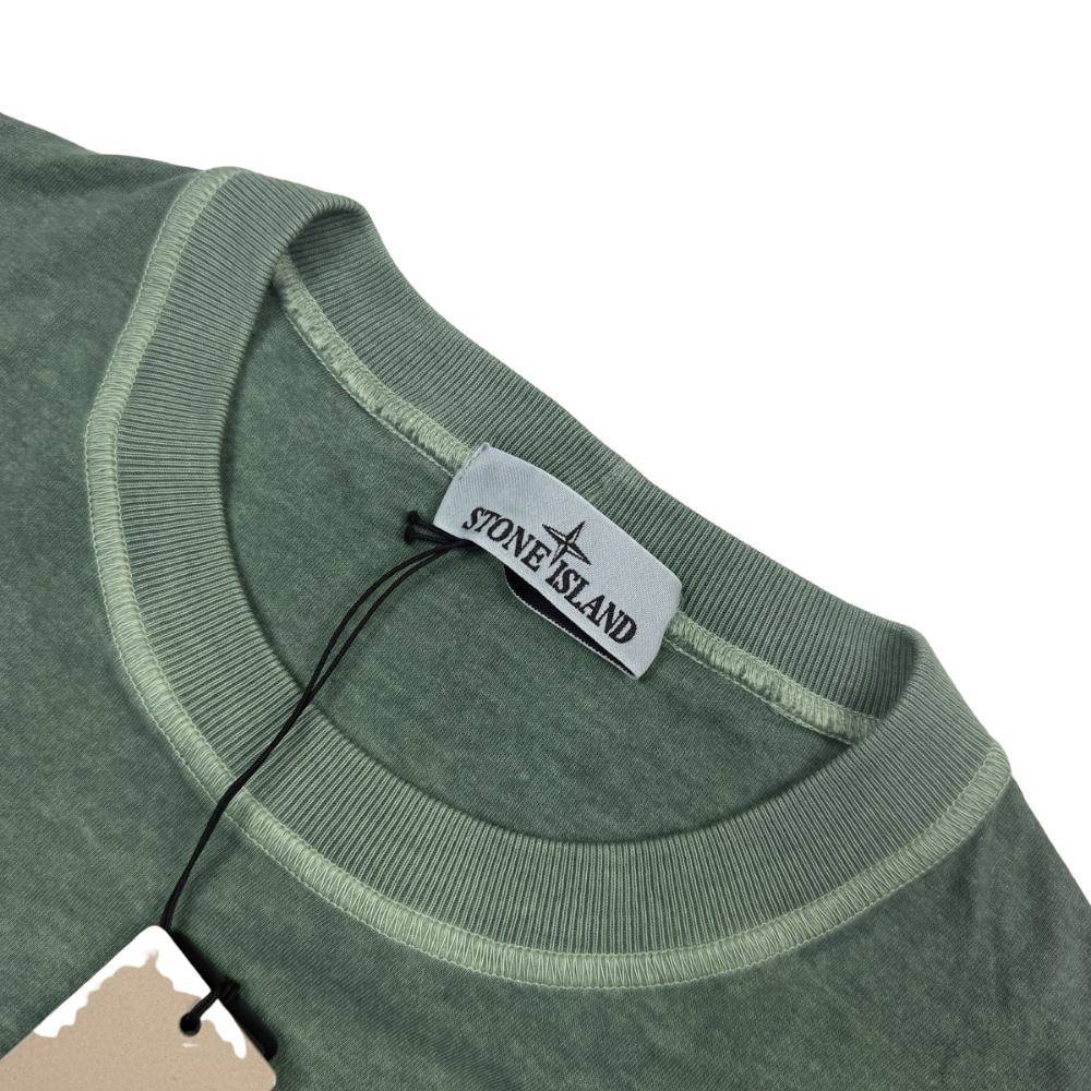 Camiseta Stone Island Garment Dyed Verde manga corta - talla 2XL