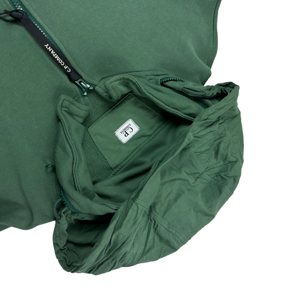 SUDADERA HALF ZIP CON CAPUCHA EXTRAIBLE C.P COMPANY - talla XL