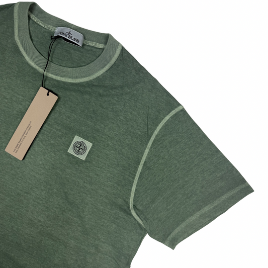 Camiseta Stone Island Garment Dyed Verde manga corta - talla 2XL