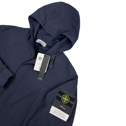 Chaqueta Stone Island Light Soft Shell-R e.dye Technology in Recycled Polyester azul marino - talla XL
