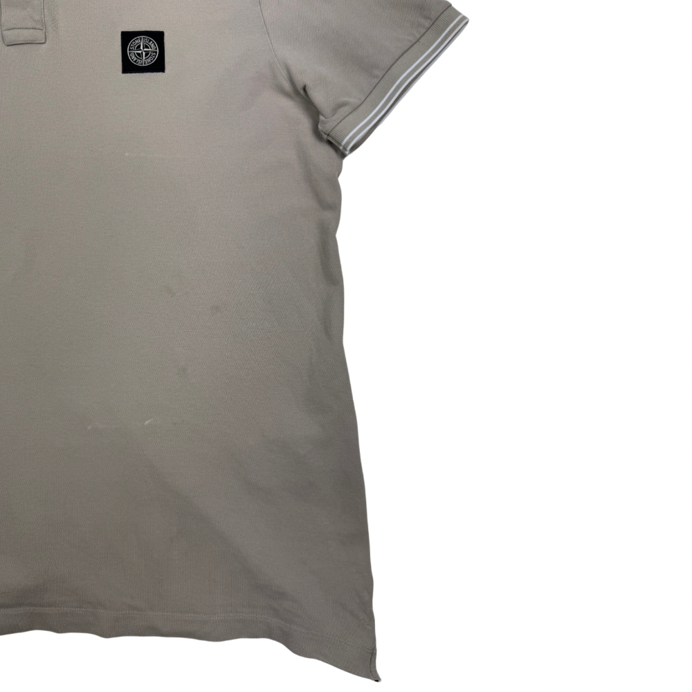Polo Stone Island beige piedra manga corta - talla 2XL