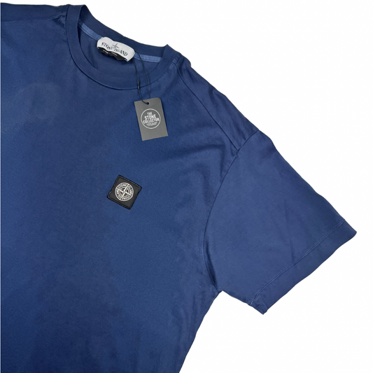 Camiseta Stone Island azul manga corta - talla 2XL