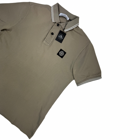 Polo Stone Island Caqui claro manga corta - talla M