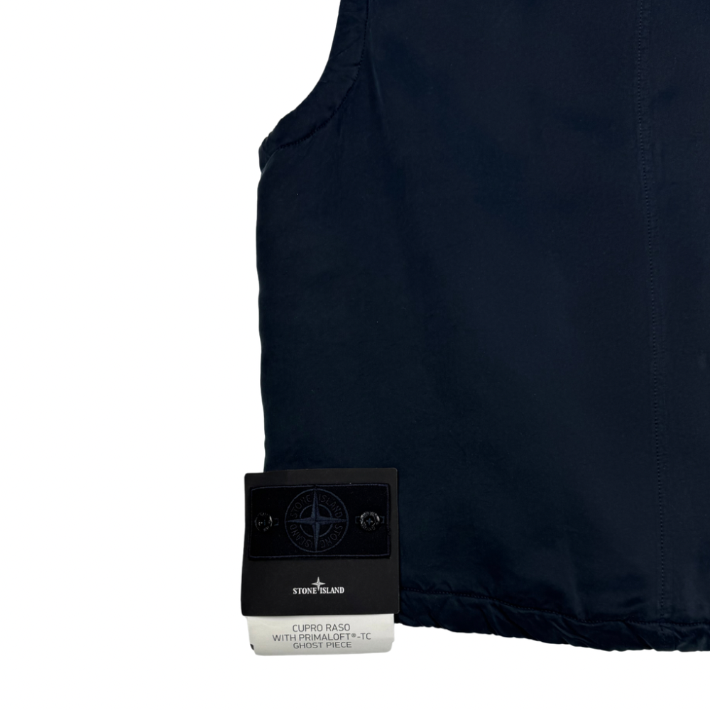 Chaqueta sin mangas Stone Island Cupro Raso With Primaloft-Tc Ghost Piece azul marino - talla S