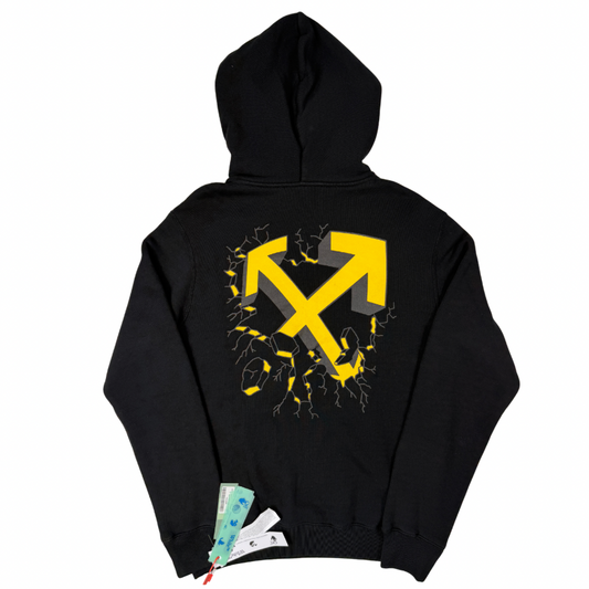 SUDADERA CON CAPUCHA OFF WHITE - talla L