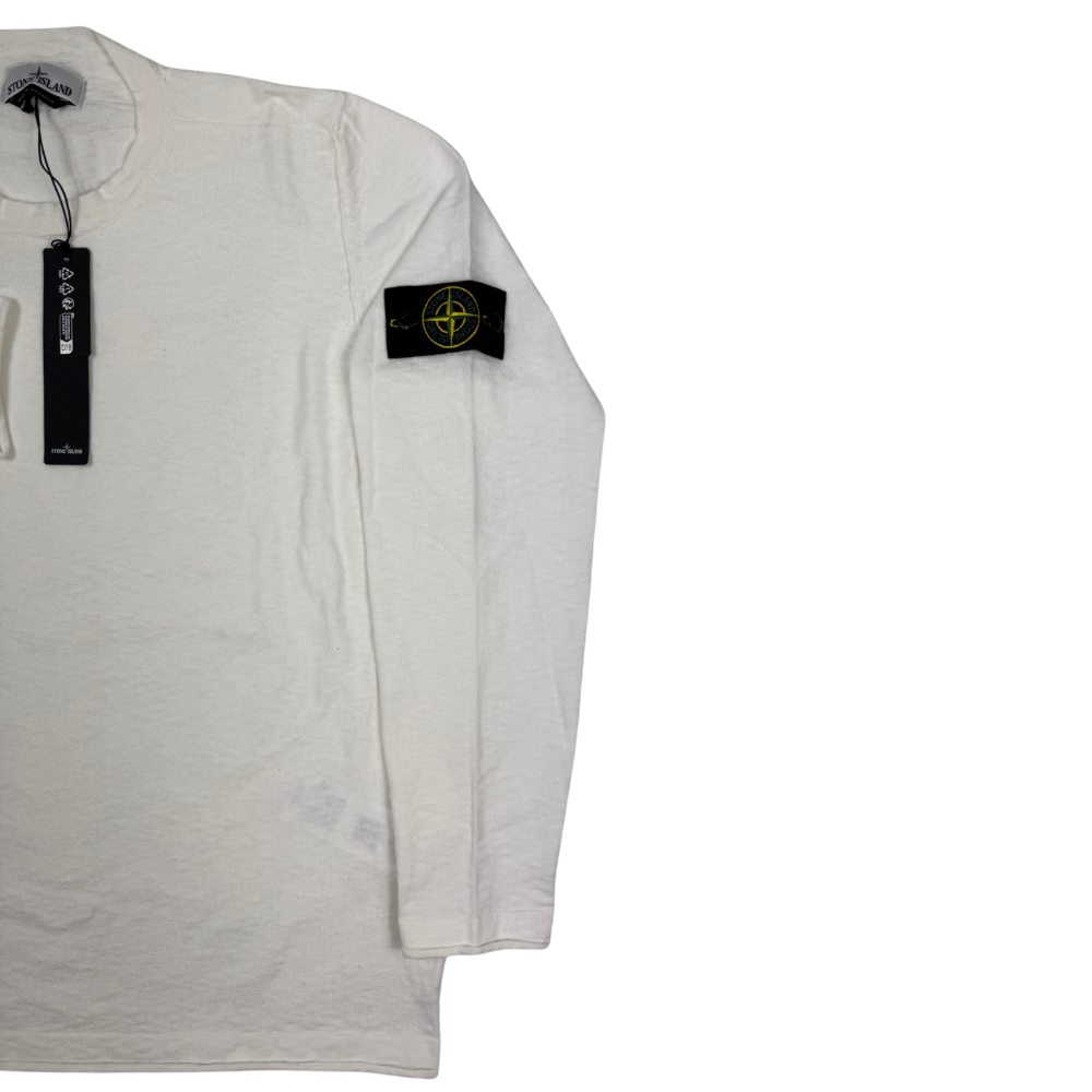 Jersey Stone Island cuello redondo blanco roto - talla 2XL