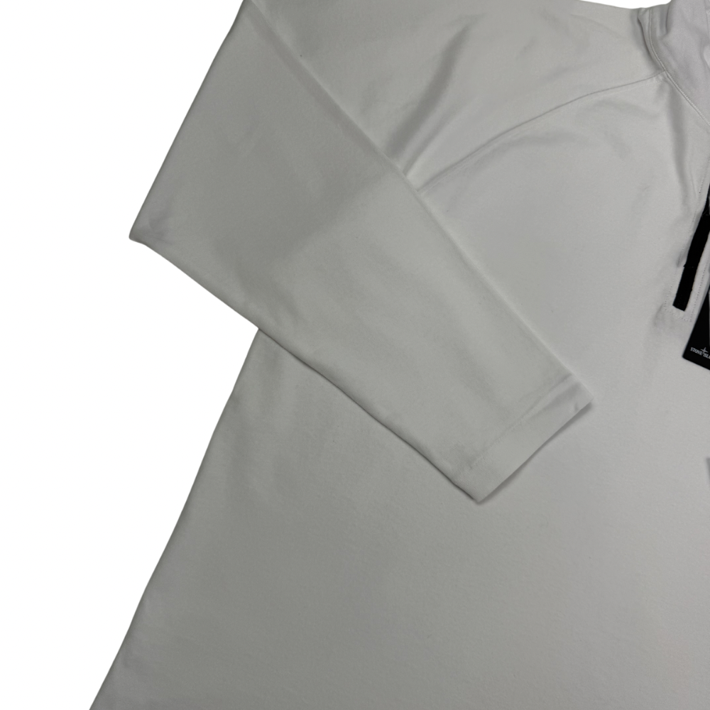 Sudadera Half - Zip Stone Island Blanca - talla XL
