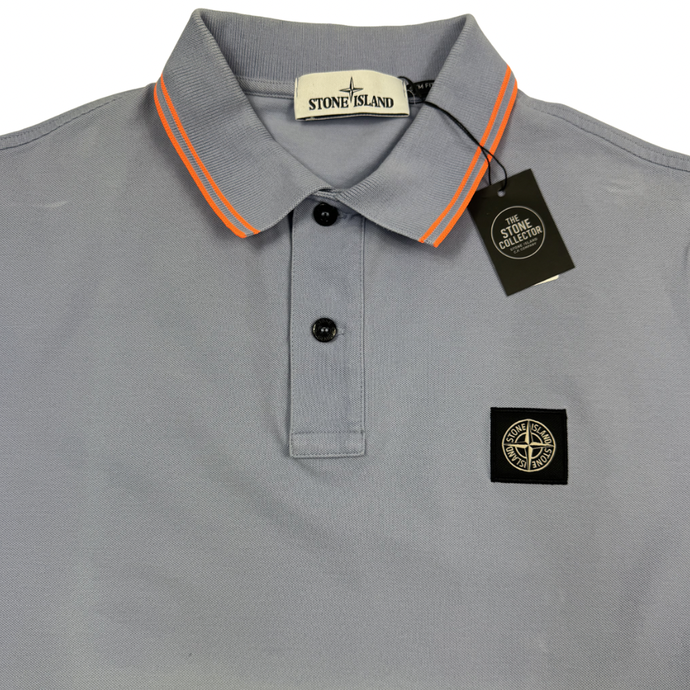 Polo Stone Island gris claro manga corta - talla 2XL