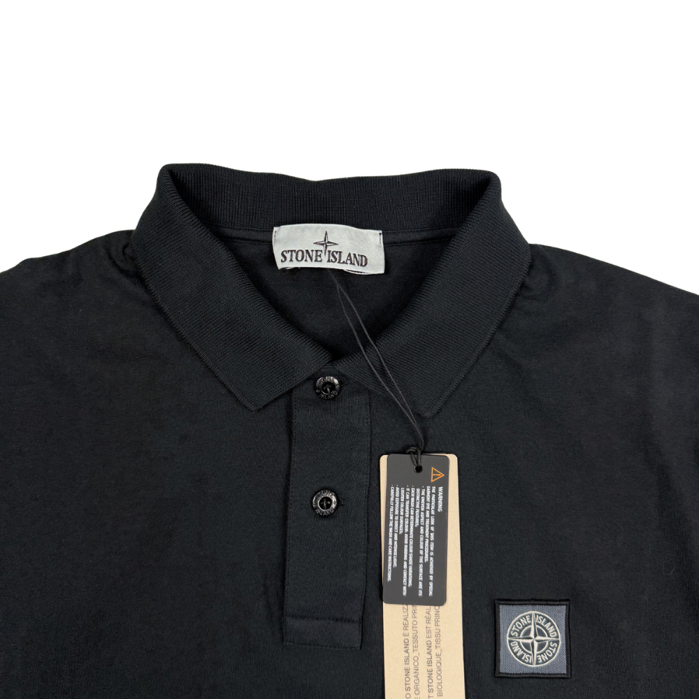 Polo Stone Island Negro manga corta - talla L