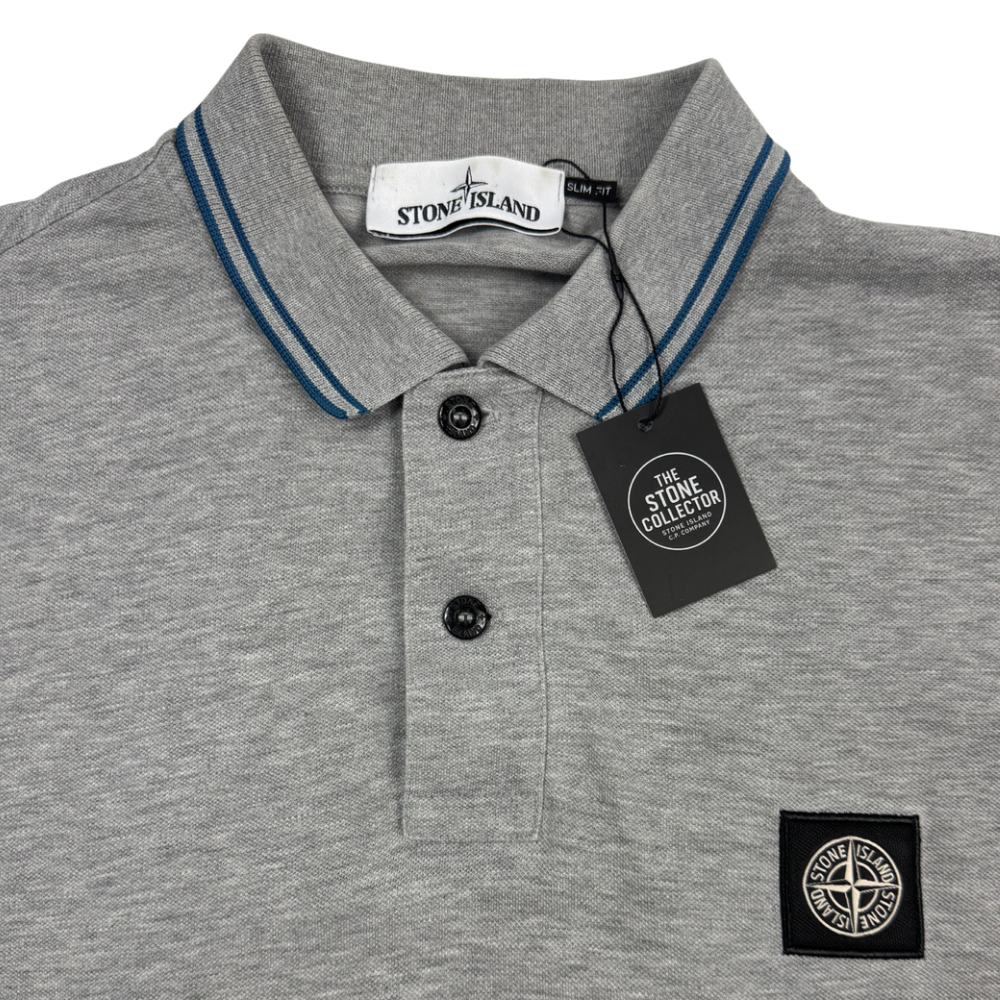 Polo Stone Island gris manga corta - talla L