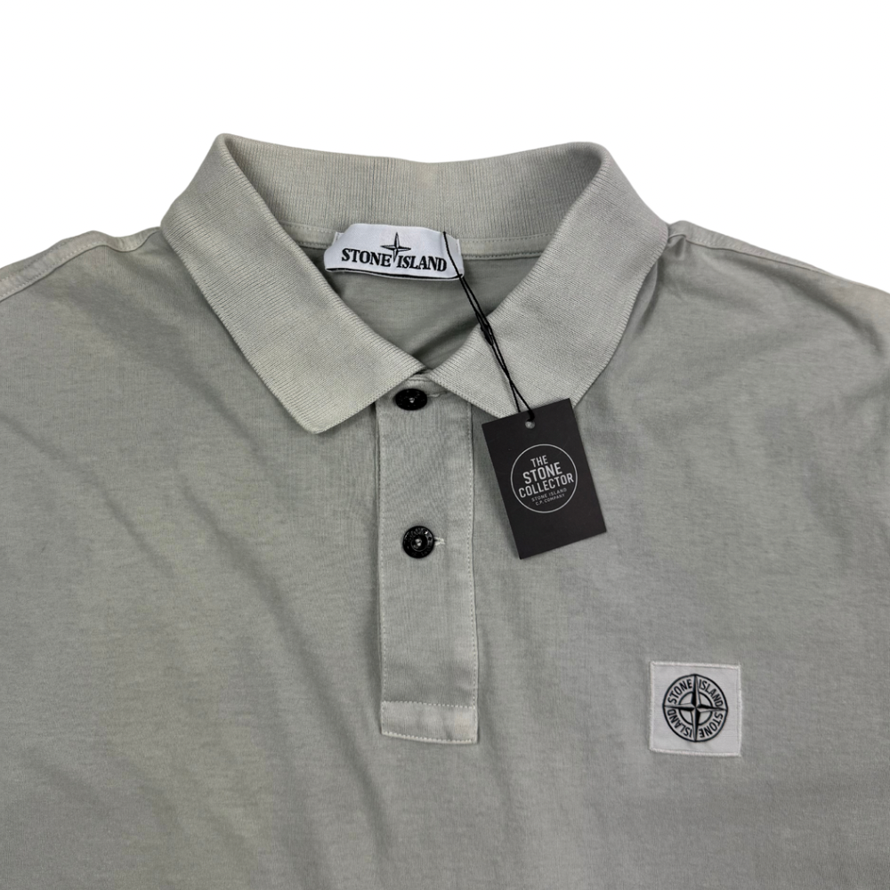 Polo Stone Island Gris claro manga corta - talla 2XL