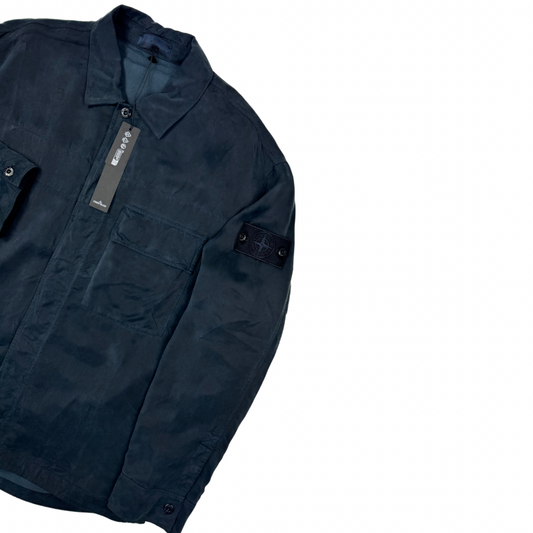 Sobrecamisa Stone Island Ghost con botones azul marino - talla 2XL