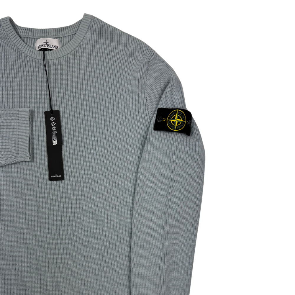 Jersey Stone Island de punto cuello redondo azul hielo - talla XL