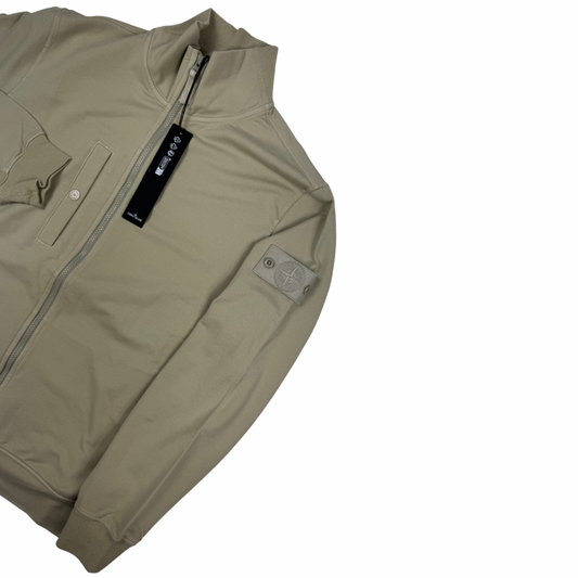 Sudadera Stone Island Ghost con cremallera y bolsillo arena - talla XL