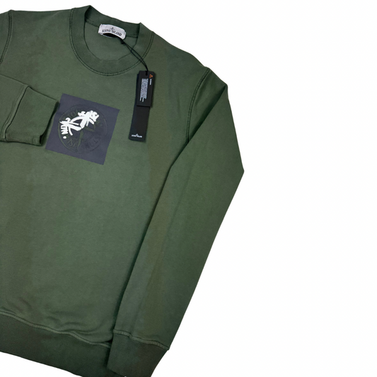 Sudadera cuello redondo Stone Island verde - talla L