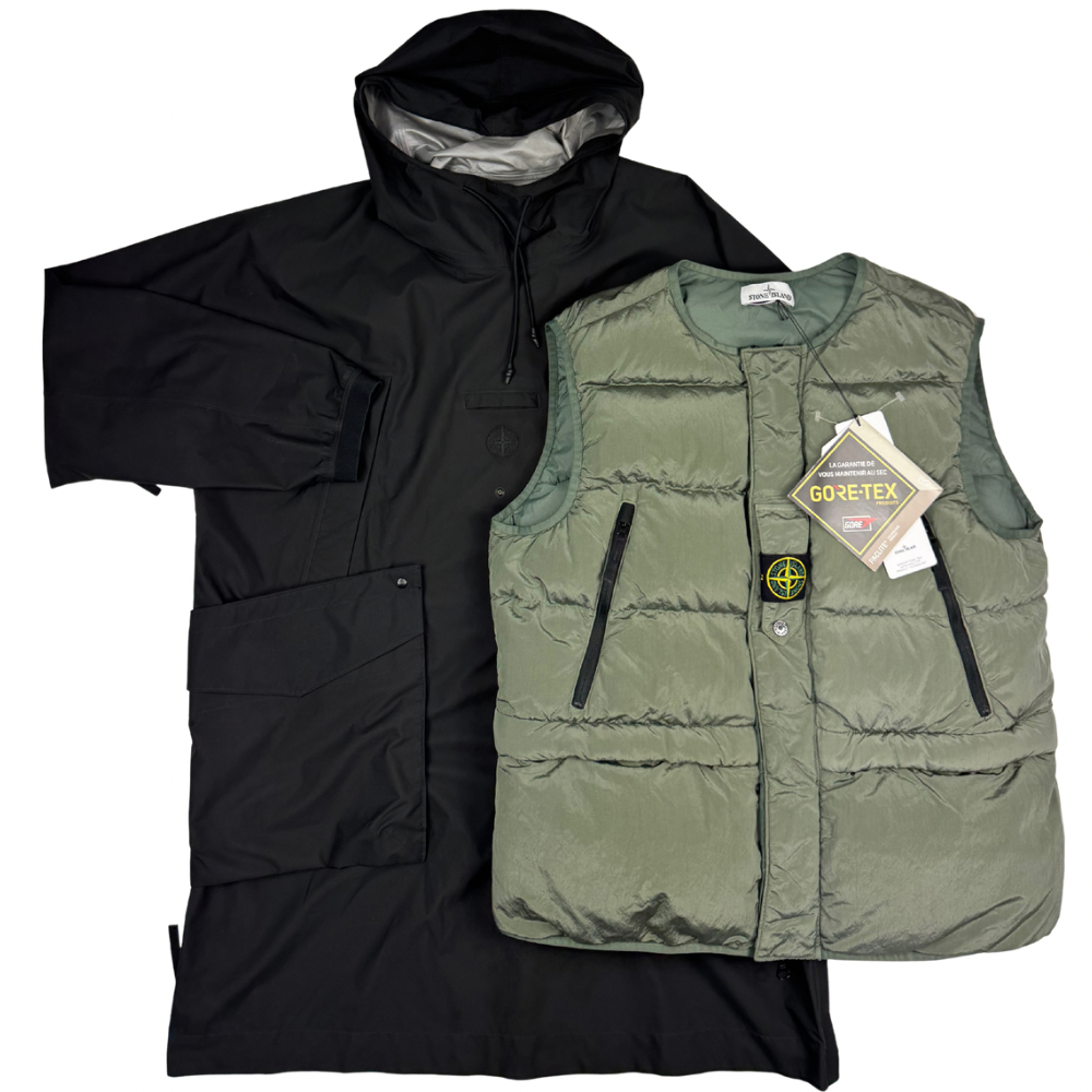 Anorak Stone Island Ripstop Gore-Tex With Paclite Product Technology Negro - talla XL