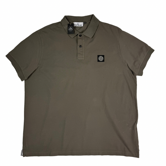 Polo Stone Island Caqui manga corta - talla 3XL