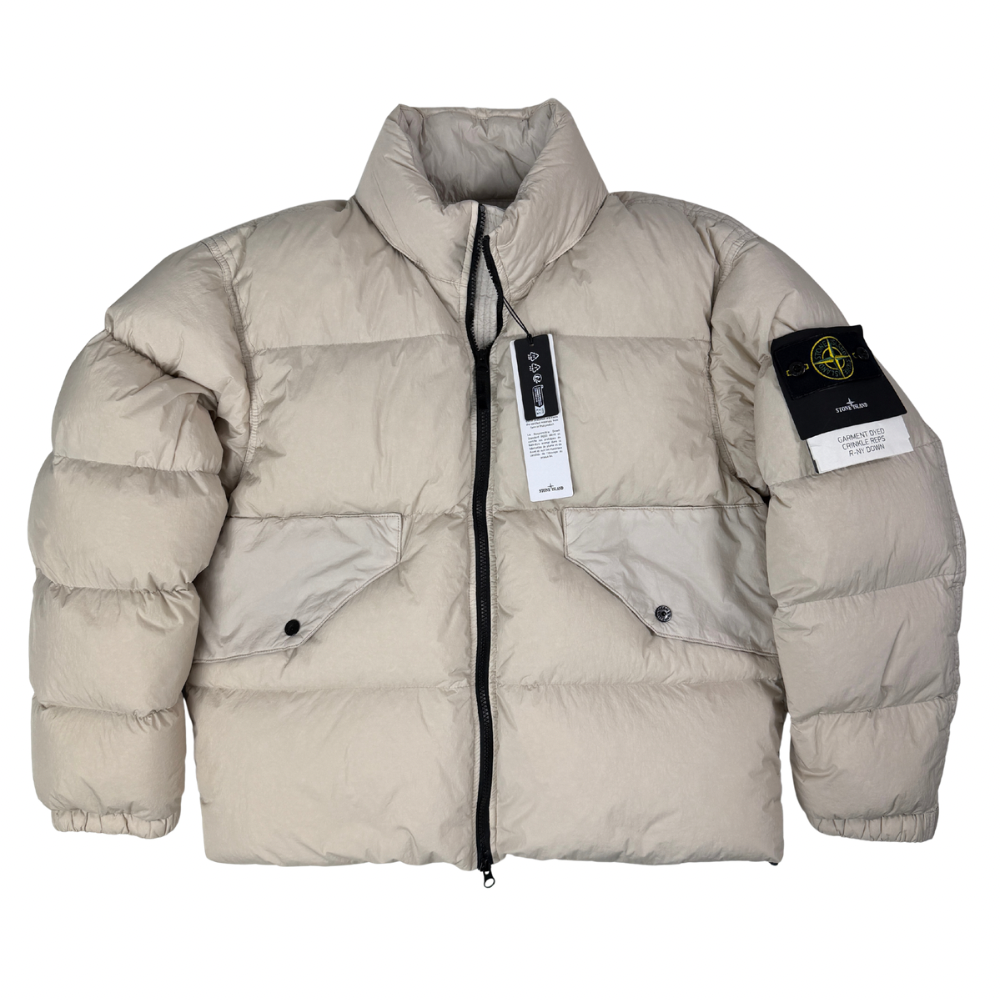 ABRIGO PLUMAS GARMENT DYED CRINKLE REPS R-NY DOWN STONE ISLAND - talla M