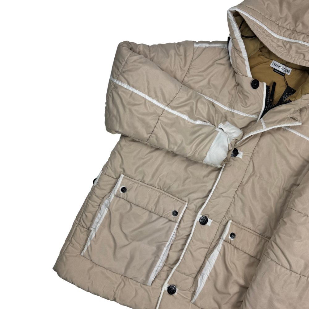 Abrigo Stone Island Parka Ripstop Crema - talla XL
