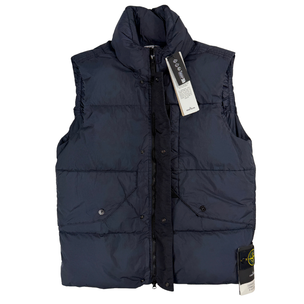 ABRIGO SIN MANGAS GARMENT DYED CRINKLE REPS R-NY DOWN STONE ISLAND - talla S