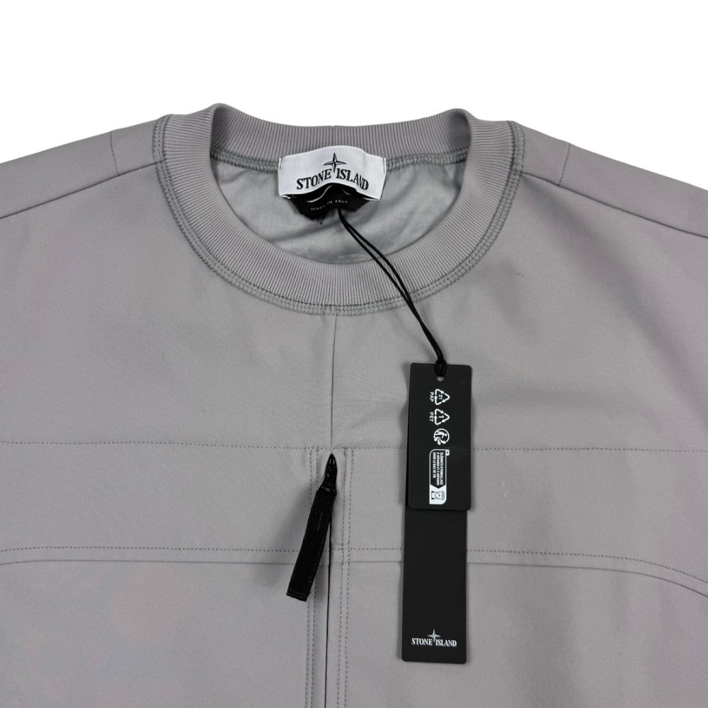 Sudadera cuello redondo Stone Island estilo Light Soft Shell-R gris - talla M/L