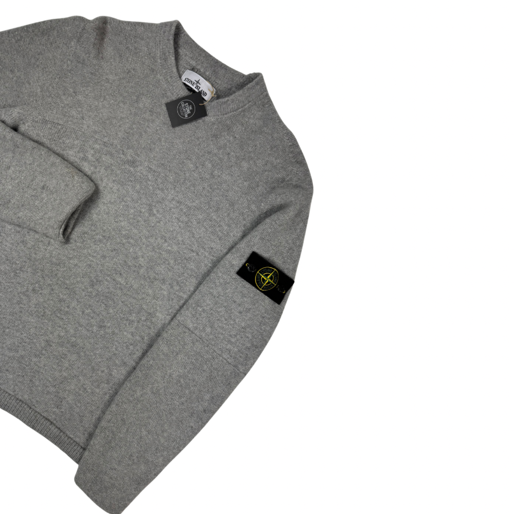 Jersey cuello redondo de punto Stone Island gris claro - talla XL