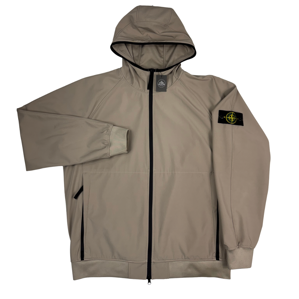 Chaqueta Stone Island Light Soft Shell-R e.dye Technology in Recycled Polyester beige - talla 2XL